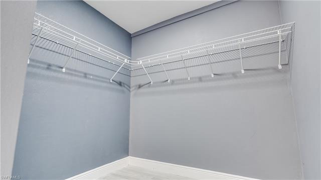 Spacious closet with hardwood / wood-style flooring