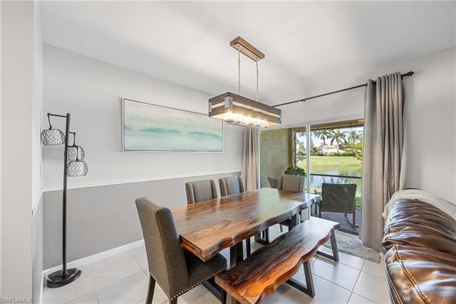 Dining room featuring light tile patterned floors