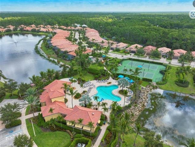 Bonita Isles amenity center includes a gorgeous resort style pool, pickleball/tennis courts, a fitness center and a beautiful covered outdoor space.
