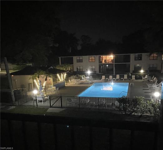 Pool view from unit at night